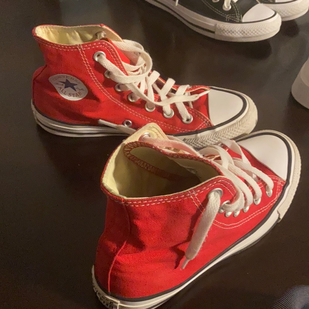 Red hightop Converse